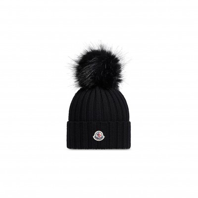 MONCLER WOOL BEANIE WITH POM POM K20933B00064M1131999